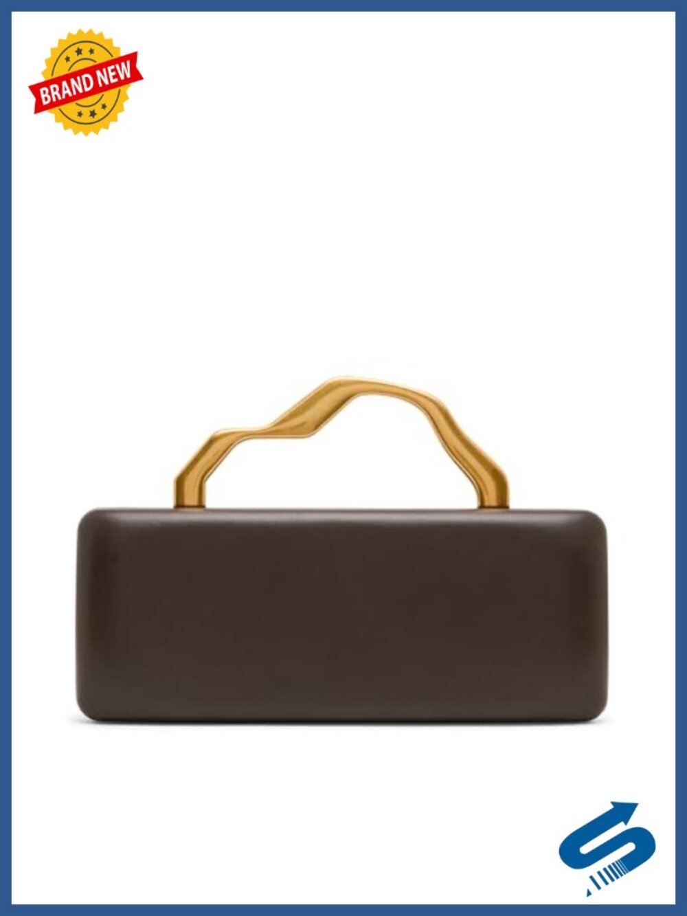 Faux Leather Wavy Handle Clutch Clasp Crossbody Party Bag